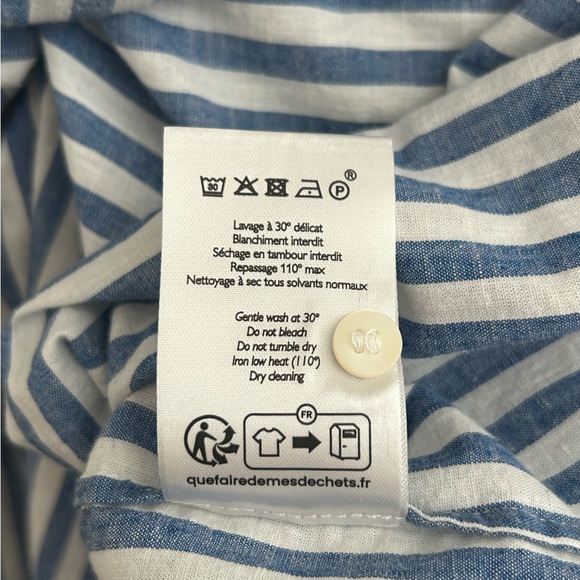 Sezane Oversized Max Blue Stripe Shirt - Picture 10 of 13